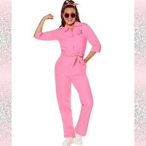 Barbie Movie Pink Power Jumpsuit Adult L Large 8/10/12 NEW Halloween Costume